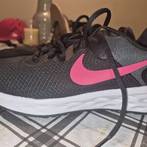 Nike Black and Hot Pink Sneakers